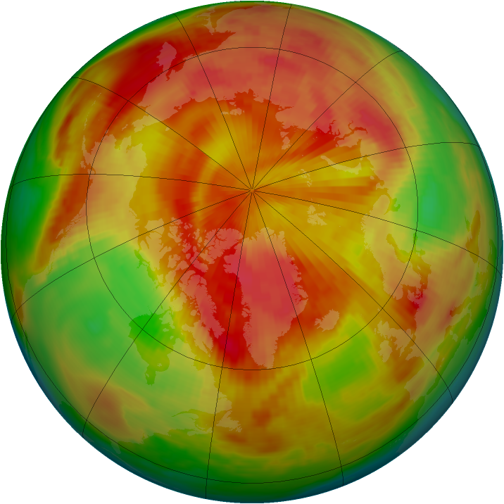 Arctic ozone map for 28 April 1980